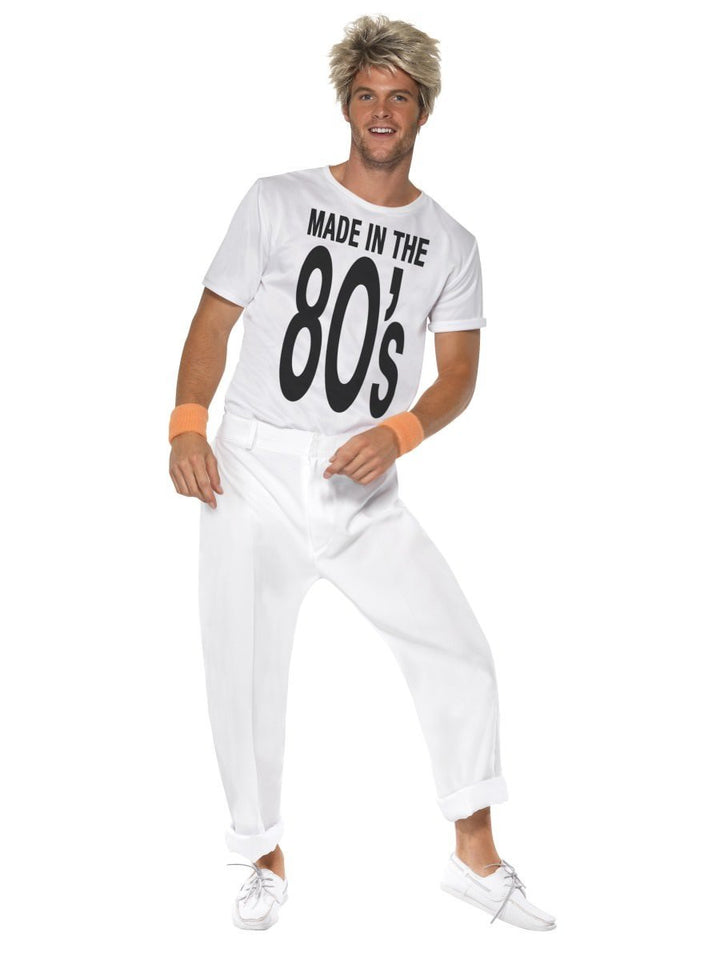 Made In 80s Costume Adult White Top Trousers