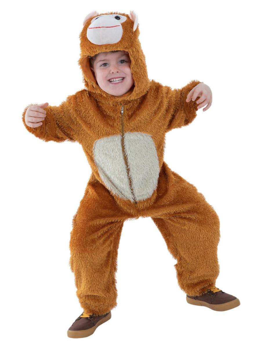 Monkey Costume Kids Brown Jumpsuit with Hood