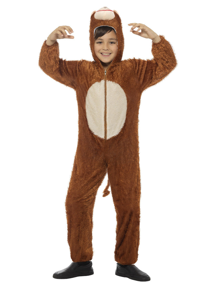 Monkey Costume Kids Brown Jumpsuit with Hood 3