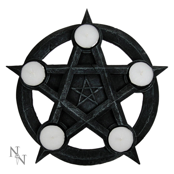 Pentagram Gothic Wiccan Tealight Holder Tealights 26cm