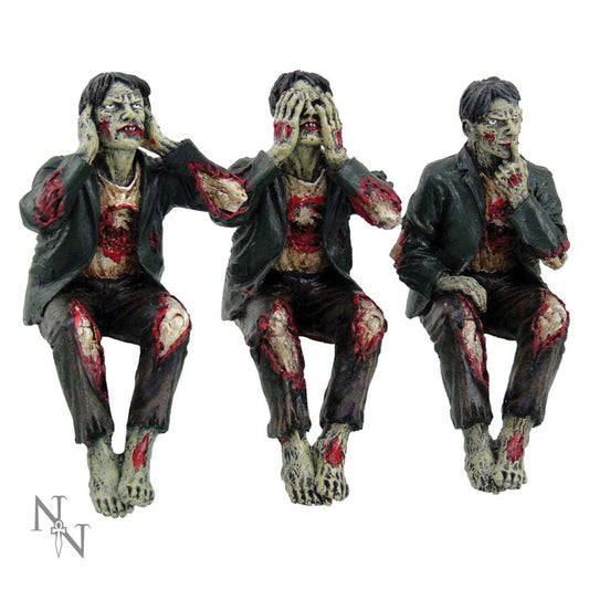 See No Hear Speak Evil Zombies Figurine Ornaments 10cm 1
