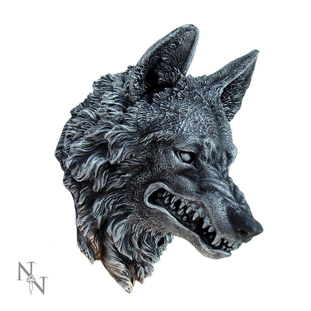 Menacing Grey Snarling Wolf Wall Plaque 30cm 1