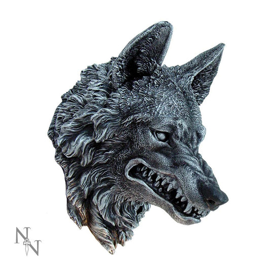 Menacing Grey Snarling Wolf Wall Plaque 30cm 1