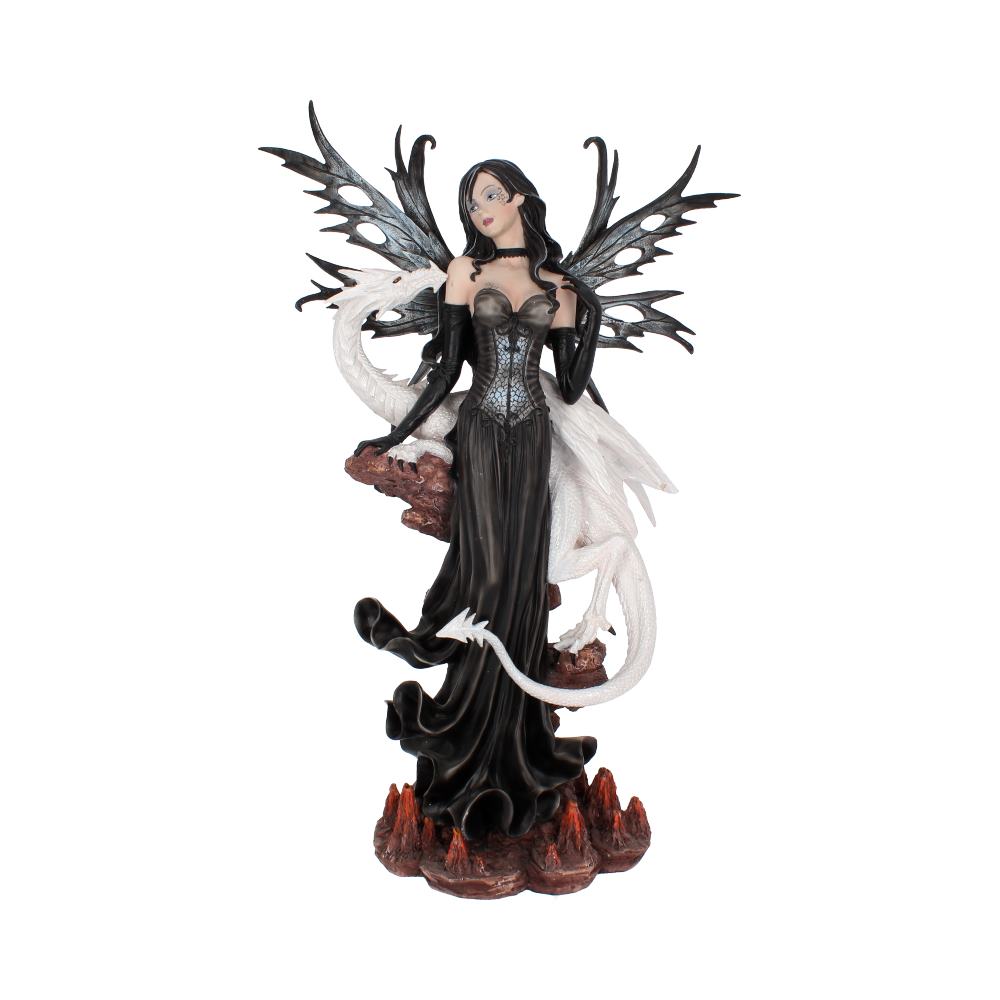 Isabelle 57cm Dark Fairy and White Dragon Figurine 1