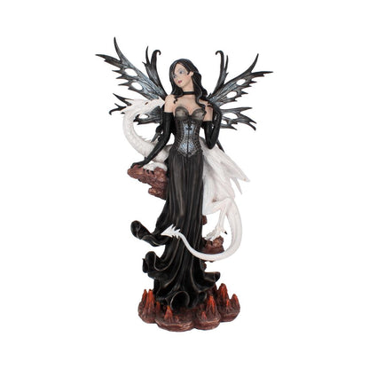Isabelle 57cm Dark Fairy and White Dragon Figurine 1