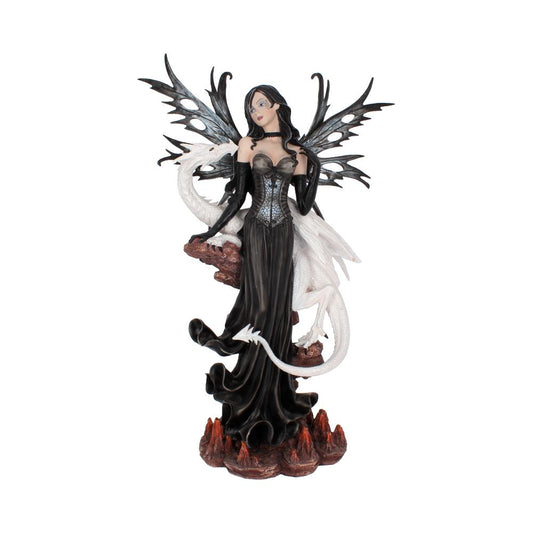 Isabelle 57cm Dark Fairy and White Dragon Figurine 1