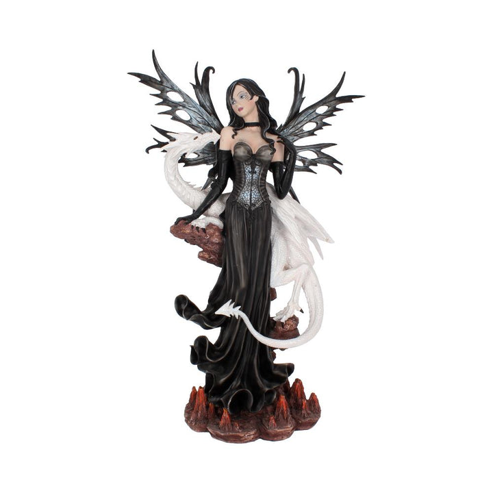 Isabelle 57cm Dark Fairy and White Dragon Figurine 1
