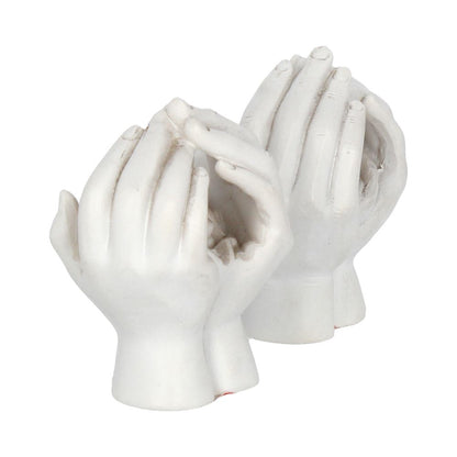 Set of Two Small Shelter 7cm Baby in Cradled Hands Figurines 3