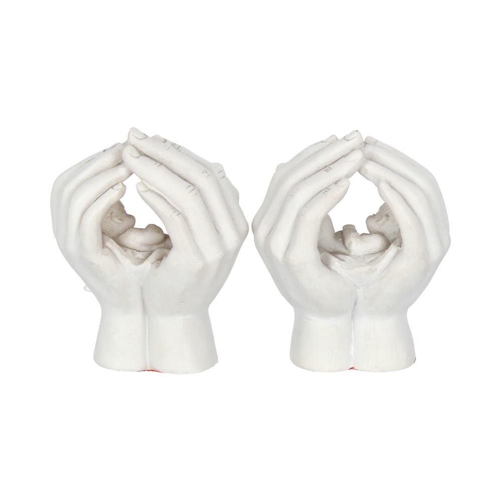 Set of Two Small Shelter 7cm Baby in Cradled Hands Figurines 4