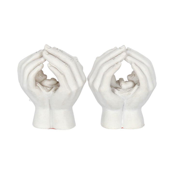 Set of Two Small Shelter 7cm Baby in Cradled Hands Figurines 4