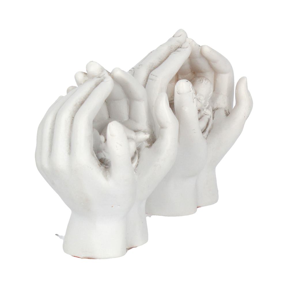 Set of Two Small Shelter 7cm Baby in Cradled Hands Figurines 6