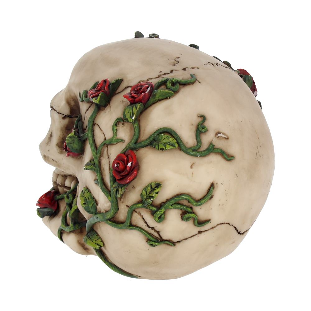 Rose From Beyond 15cm Gothic Vine Covered Skull Figurine 4