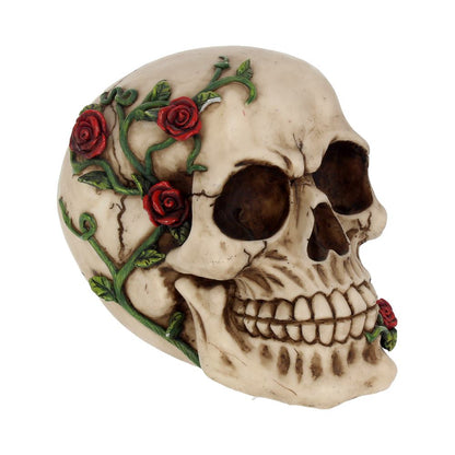 Rose From Beyond 15cm Gothic Vine Covered Skull Figurine 1