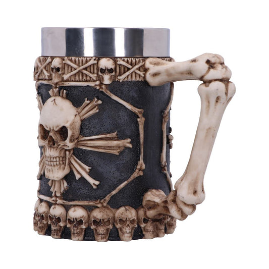 Large Tankard of Skulls Bone Skull Mug 16cm 1 Pint 2