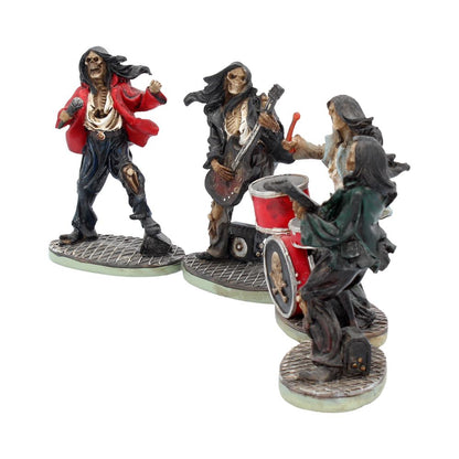 One Hell of a Band Figurine Set of 4 Drummer Bassist Guitarist Vocalist Ornaments 10cm 2