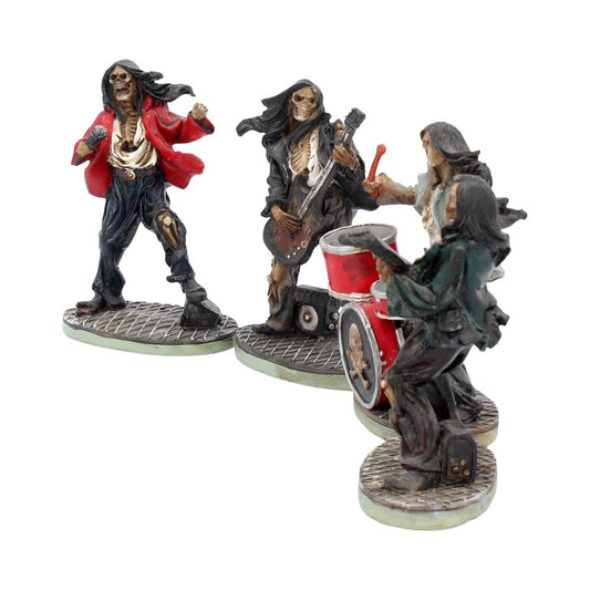 One Hell of a Band Figurine Set of 4 Drummer Bassist Guitarist Vocalist Ornaments 10cm 2