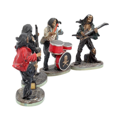 One Hell of a Band Figurine Set of 4 Drummer Bassist Guitarist Vocalist Ornaments 10cm 6