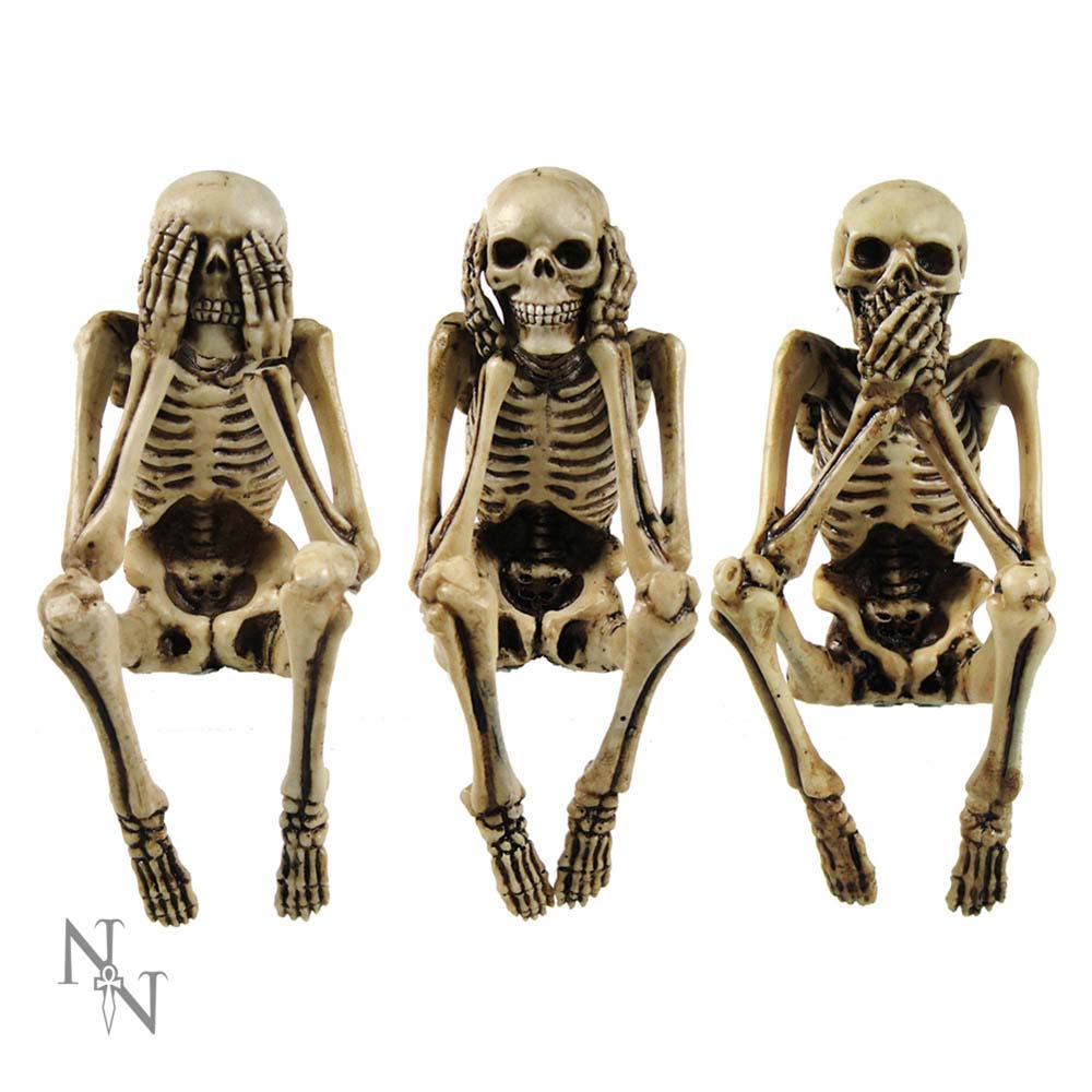 Three Wise Skeletons Figurine Skeleton Ornaments 10cm 1