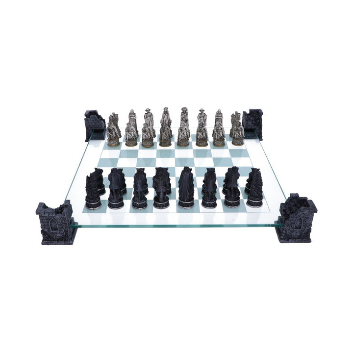 Raised Fantasy Vampire Werewolf Chess Set With Corner Towers 43cm 2