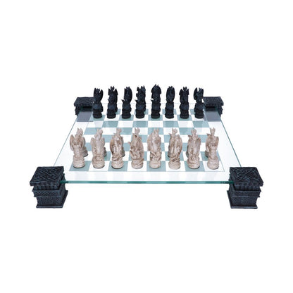 Raised Fantasy Dragon Chess Set with Corner Towers 43cm 1