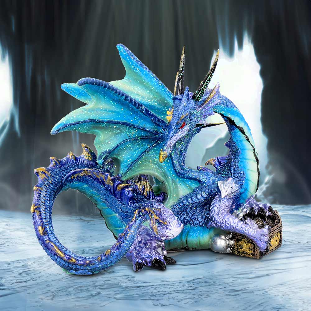 Piasa Sky Blue and Violet Small Fantasy Dragon Figurine 12cm 7