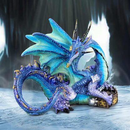 Piasa Sky Blue and Violet Small Fantasy Dragon Figurine 12cm 7