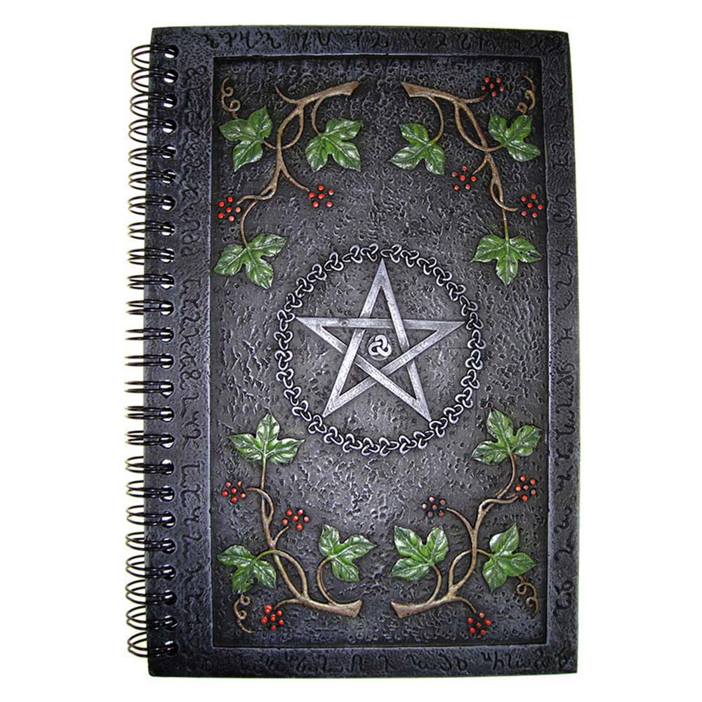 Wiccan Book of Shadows Journal With A Pentagram Resin Cover 24cm 1