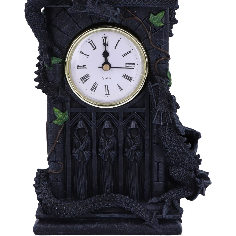 Duelling Dragons Clock Dragon Ivy Mantel 26cm 6