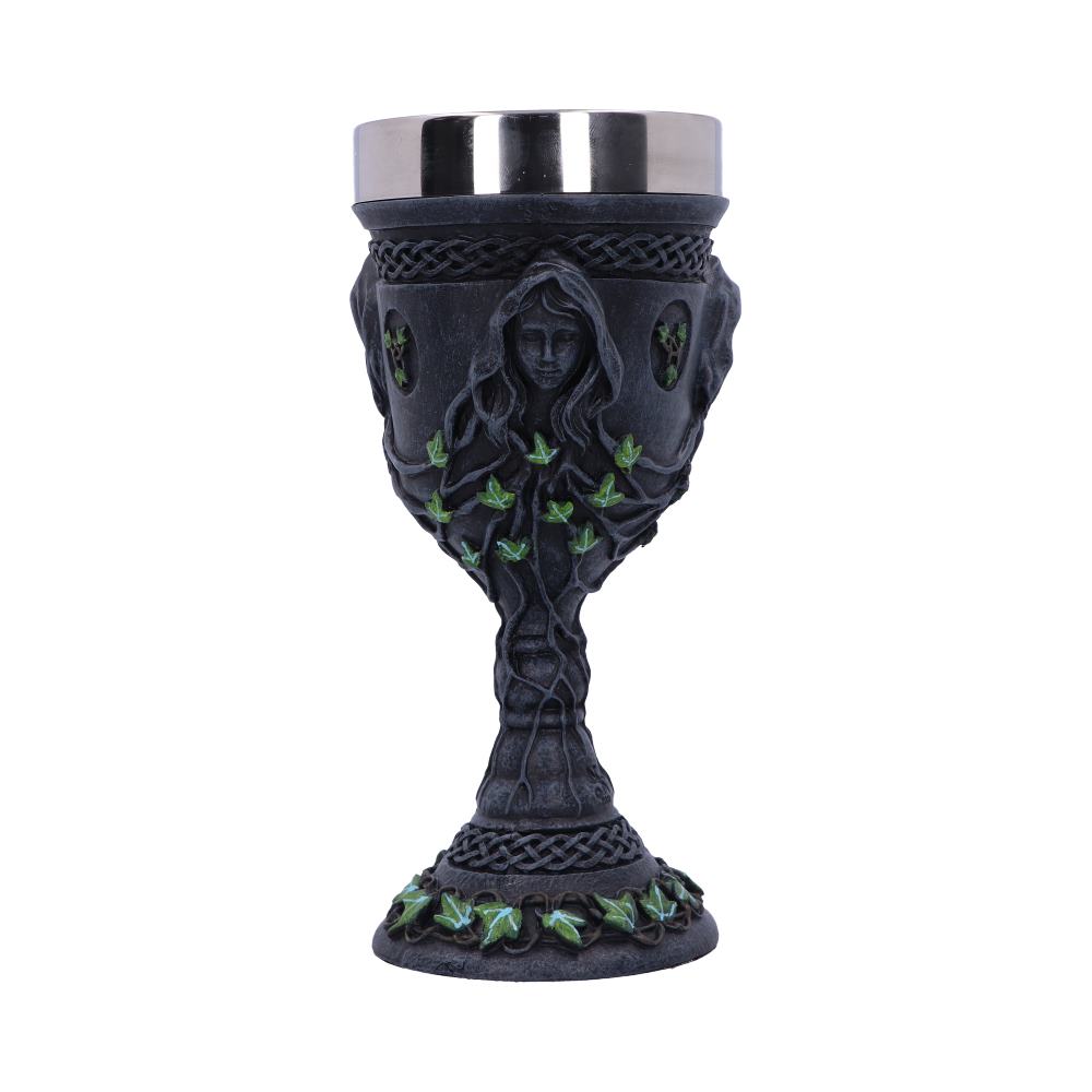 Mother Maiden and Crone Chalice Bronze Triple Goddess Wine Glass 21cm 1