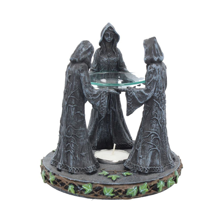 Pagan Magik Circle Triple Moon Oil Burner 16cm 5