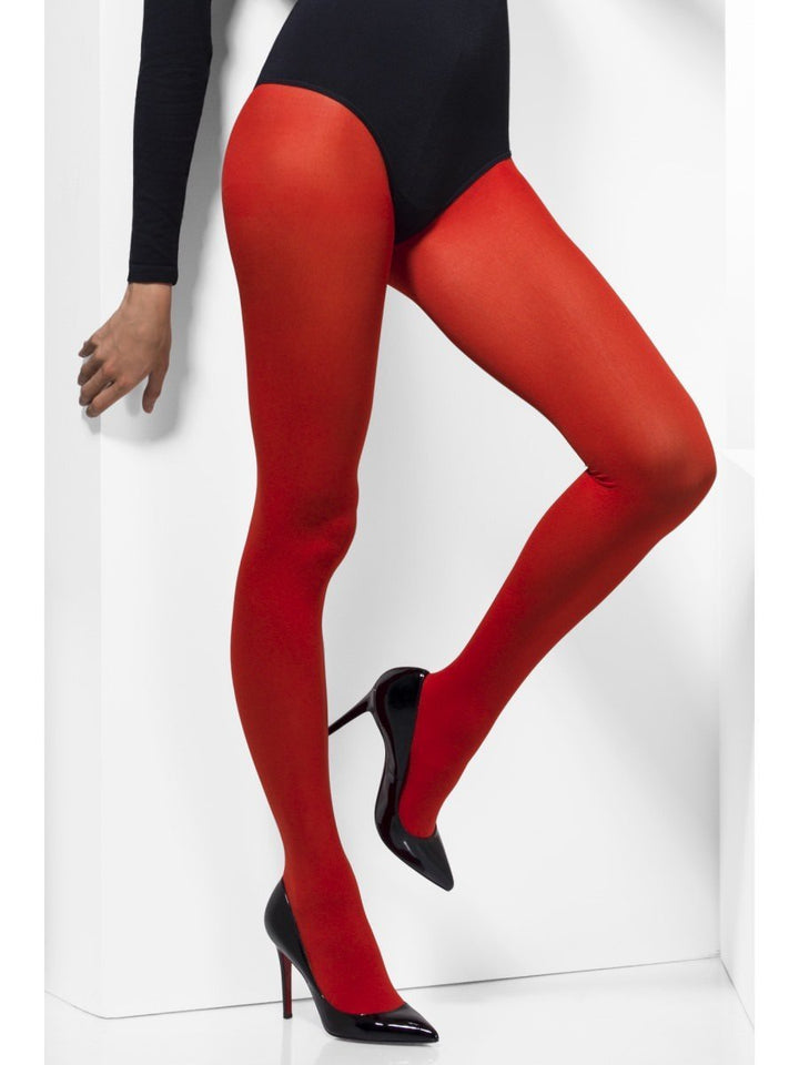 Opaque Tights Adult Red Superhero Costume Accessory