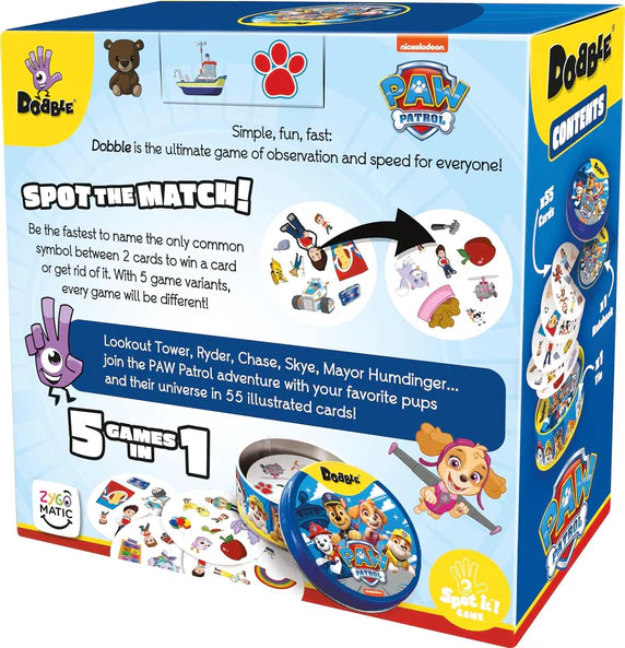 Dobble Paw Patrol Spot It Card Matching Game