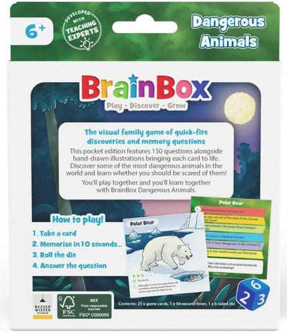 Brainbox Pocket Dangerous Animals Card Game