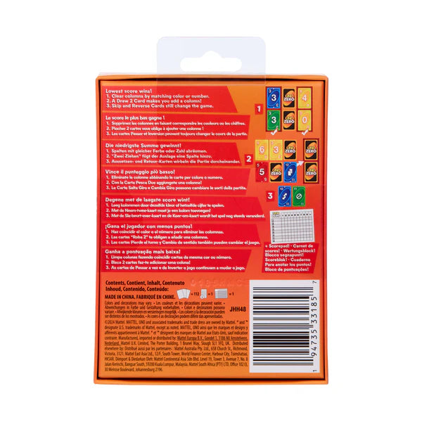UNO Zero Card Game