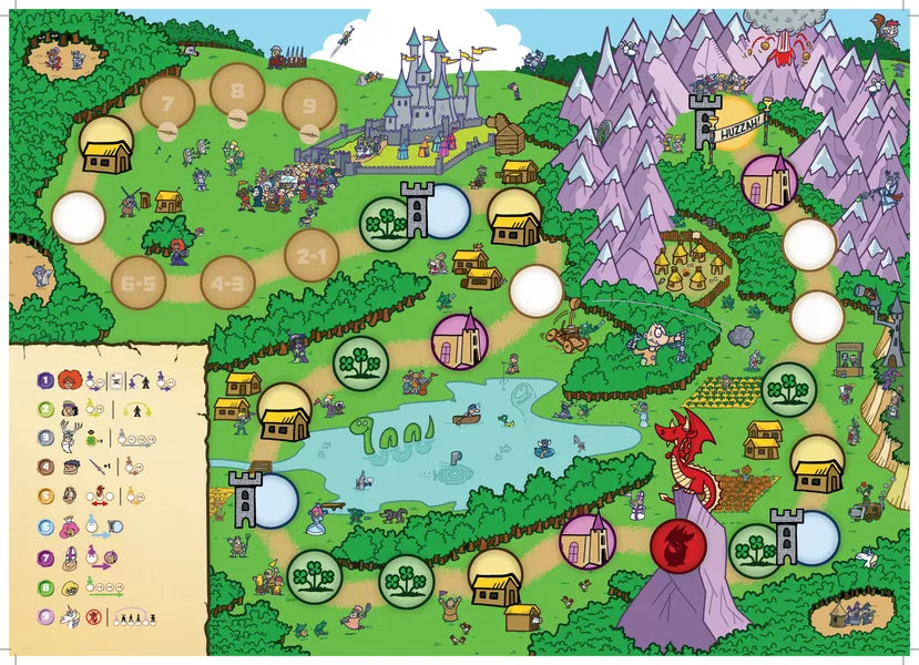 Grail Cup Board Game Race to The Castle Outwit Rivals Control a Mighty Dragon