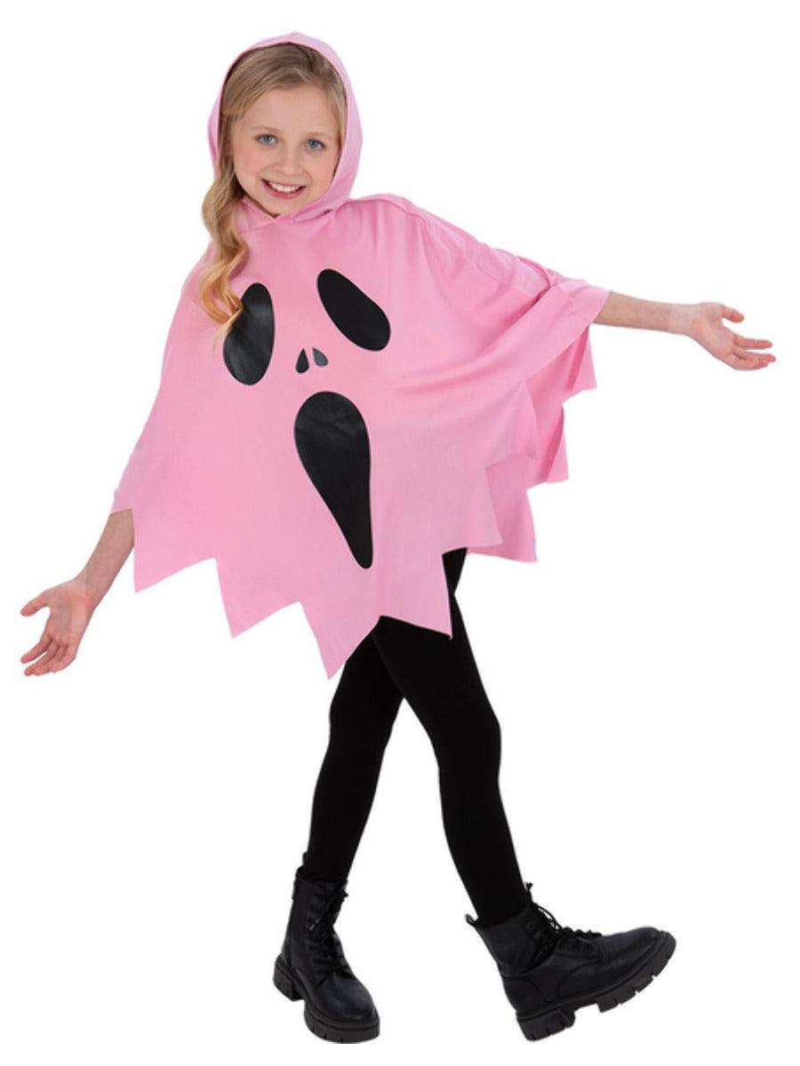 Pink Ghost Poncho Costume for Kids 2