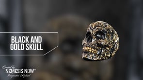 Renaissance Black and Gold Skull 19cm 10
