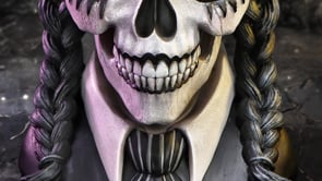 Dark Glare Gothic School Girl Skull 16cm Resin Statue 10