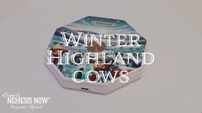 Winter Highland Cows Foldable Lamp 21cm 9