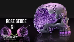 Rose Geode Skull 19cm Resin Statue 11