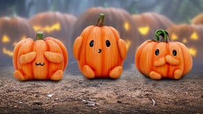 Three Wise Pumpkins 8cm Resin Figures 10