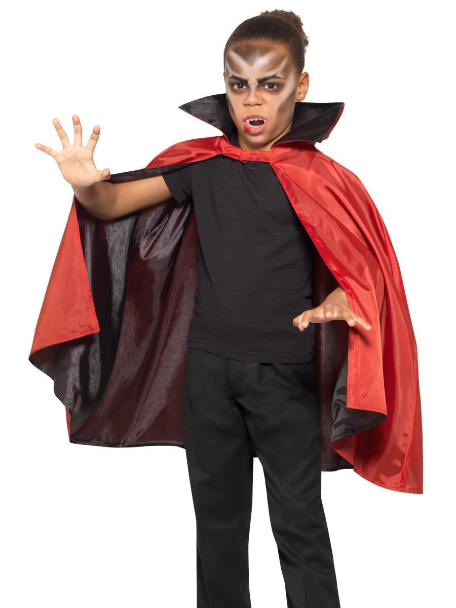 Reversible Vampire Cape Child Black Red 2