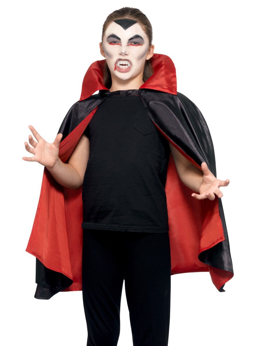 Reversible Vampire Cape Child Black Red 3