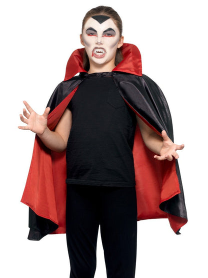 Reversible Vampire Cape Child Black Red 3