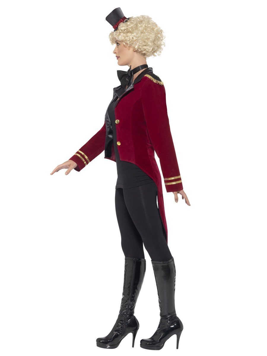 Ringmaster Costume Ladies Red and Gold Jacket with Mini Top Hat 2