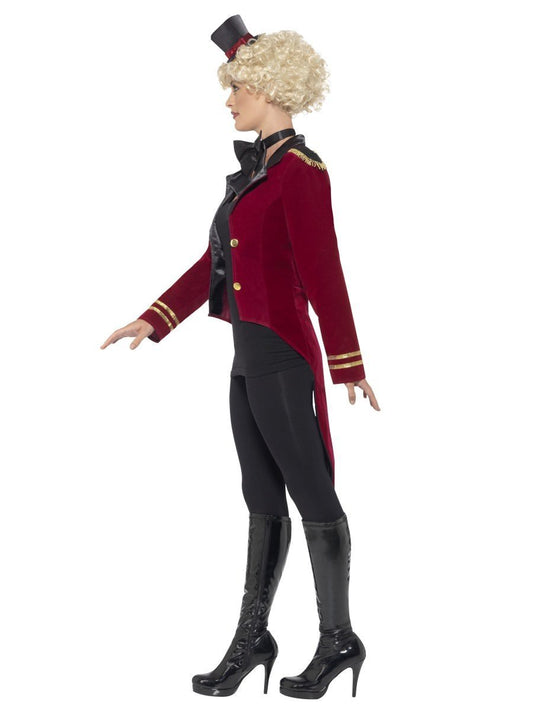 Ringmaster Costume Ladies Red and Gold Jacket with Mini Top Hat 2