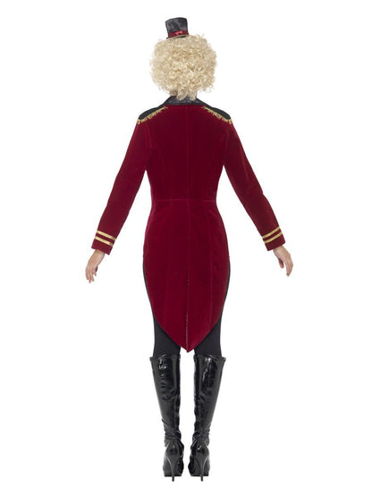 Ringmaster Costume Ladies Red and Gold Jacket with Mini Top Hat 3