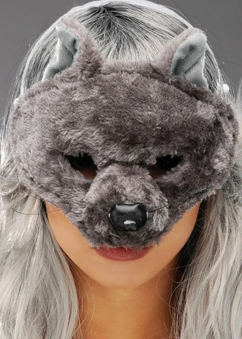 Rat Mask on Headband with Sound Grey Fur Design 2