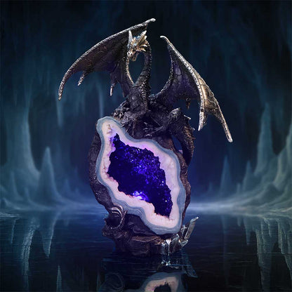 Midnight Custodian Light Up Dragon Figurine Geode 20.5cm 7