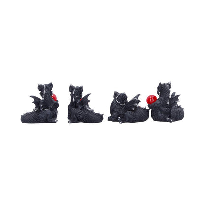 Midnight Treasures Set of 4 Dragon Figurines 5.5cm 2